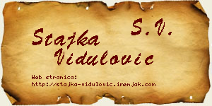 Stajka Vidulović vizit kartica